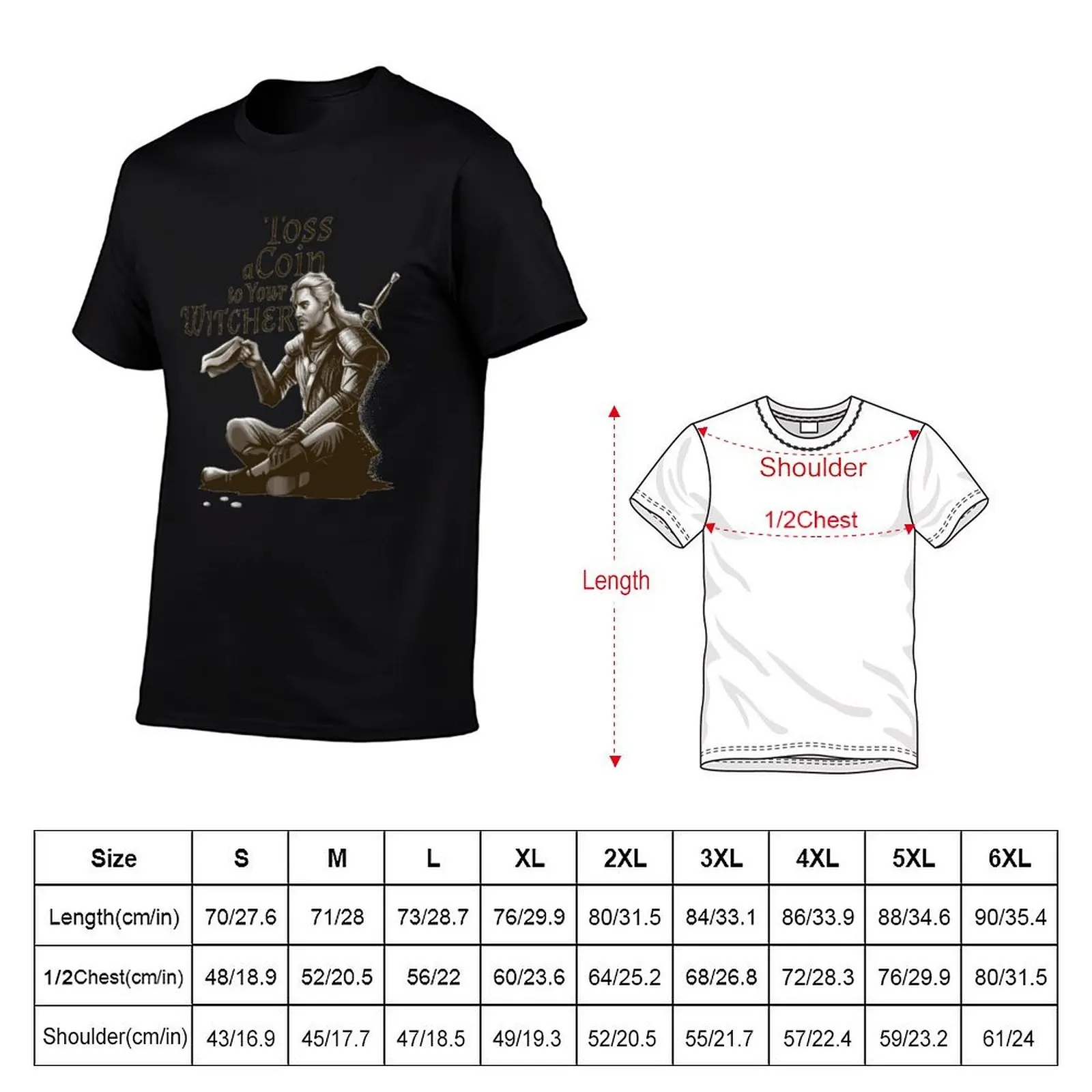 Toss A Coin To Your Witcher Tshirt - Wild Hunt Sticker - Geralt Funny Tshirt T-Shirt gifts for boyfriend plain men clothing