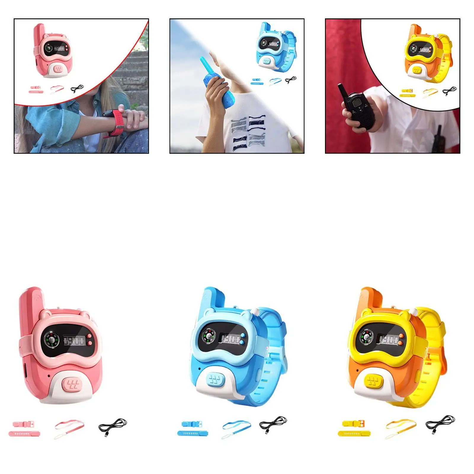 Walkie Talkie Reloj con Walkie Talkies ligeros para niños para niñas y niños Senderismo Regalos de cumpleaños Aventuras exteriores 4-6 años