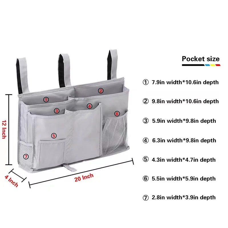 Bunk Bed Under Bedside Caddy Cup Holder for End Table Desk Recliner Chairs Arm Rest Office Mounted Baby Crib Basket Hanging Bag