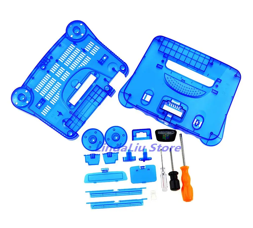 1 ชุดสําหรับ N64 พลาสติก Protector เปลือกโปร่งใสพร้อมไขควงปุ่มสําหรับ Nintendo 64 อุปกรณ์เสริม
