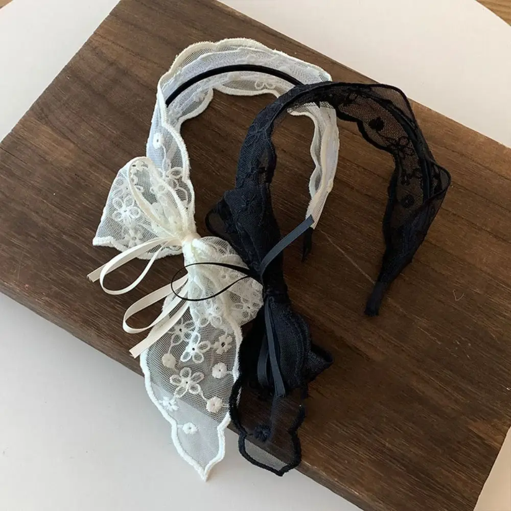 

Temperament Korean Style Lace Hair Band Ribbon Fairy Bow Headband Hair Accessories Headwear Hair Hoop Headwear