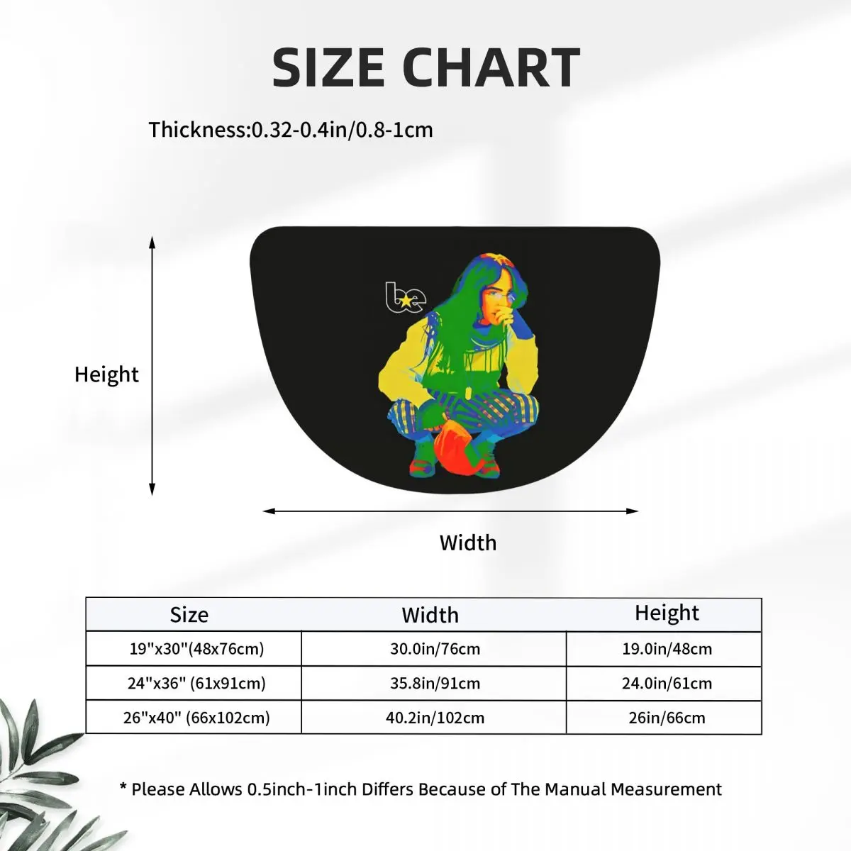 Hit Me Hard And Soft Tour Merch Soft Flannel Half Round Doormat Non Slip Bathroom Mat Absorbent Floor Carpet for Living Room