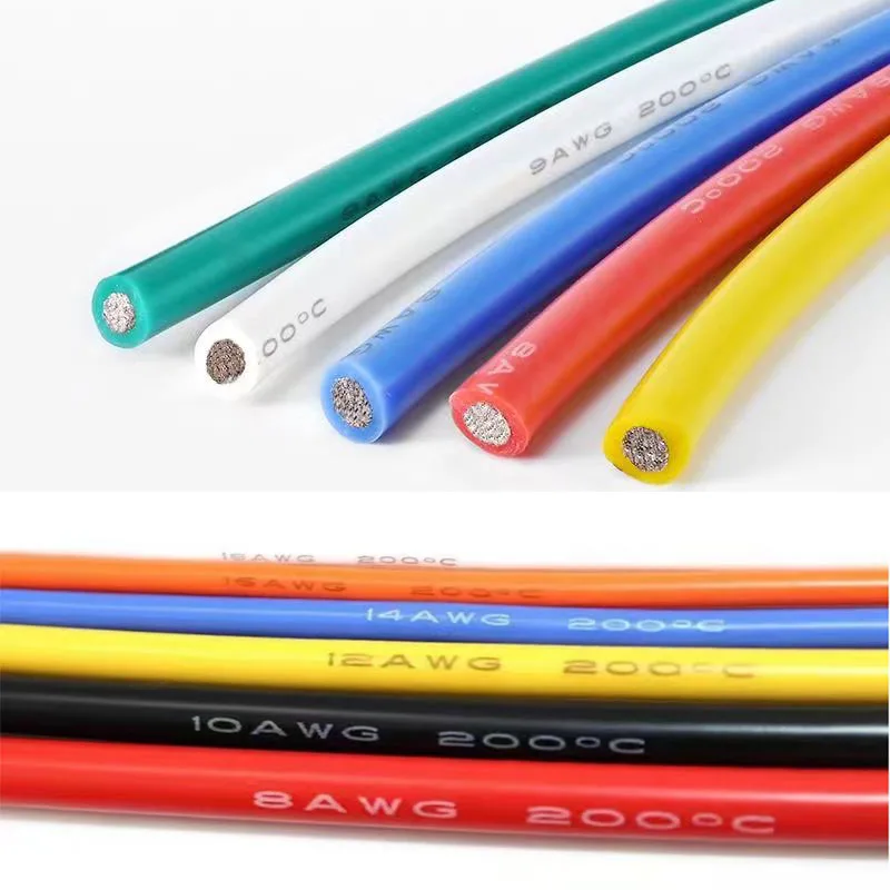 30/28/26/24/22/20/18/16 AWG Super Soft Silicone Cable (5 Color Mixed Set)DIY High Temperature Resistant Tinned Copper Cable Wire