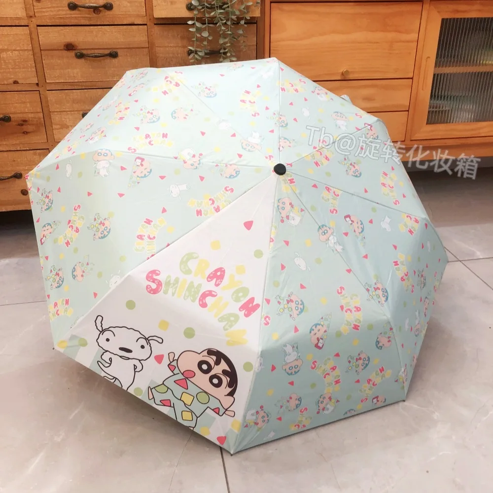 New Crayon Shin Chan Anime Figures Umbrella Fully Automatic Folding Umbrella Cute Cartoon Sun Manual Umbrella Holiday Gifts