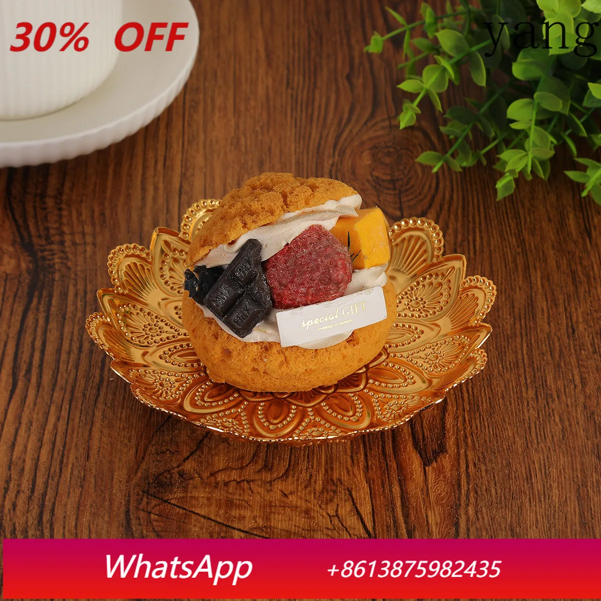 

CX retro engraved gold tray coffee teacup mat court style plate saucer