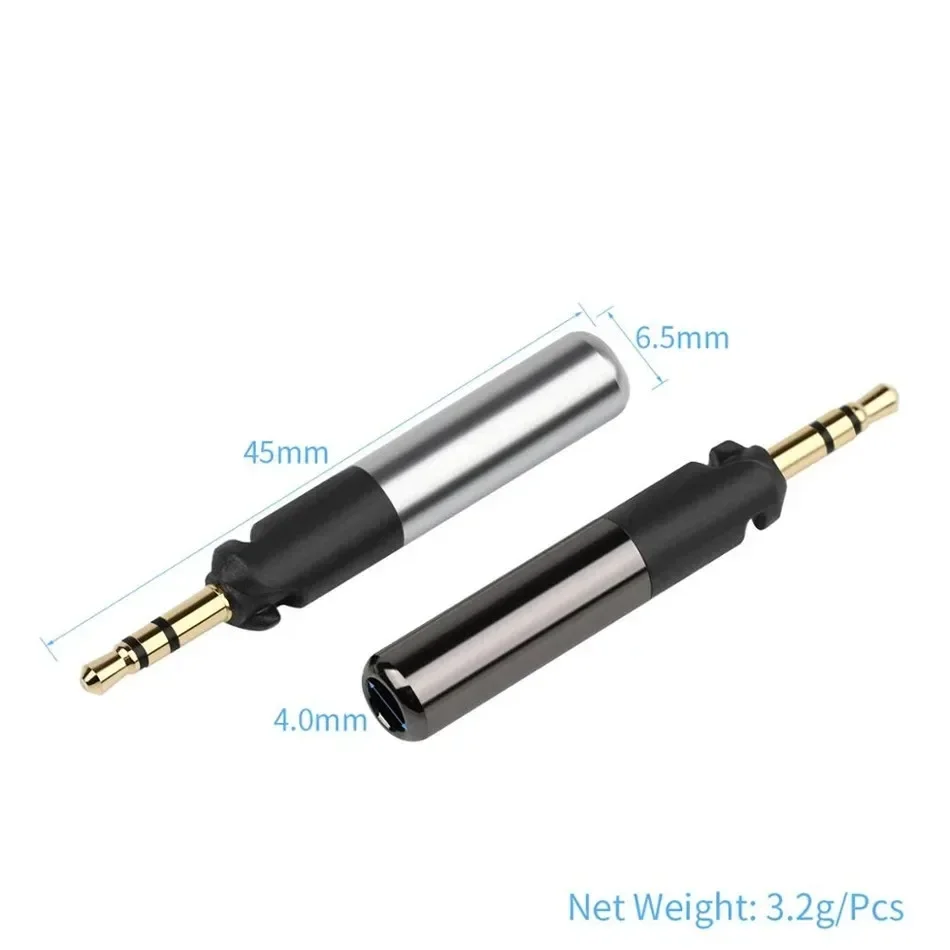 Złącza wtykowe 2,5 mm 3-biegunowe męskie 3/32" do ATH-R70X M50X M40X Gniazda audio słuchawek Pozłacane lutowane otwór na przewód 4 mm — zdjęcie produktu 2