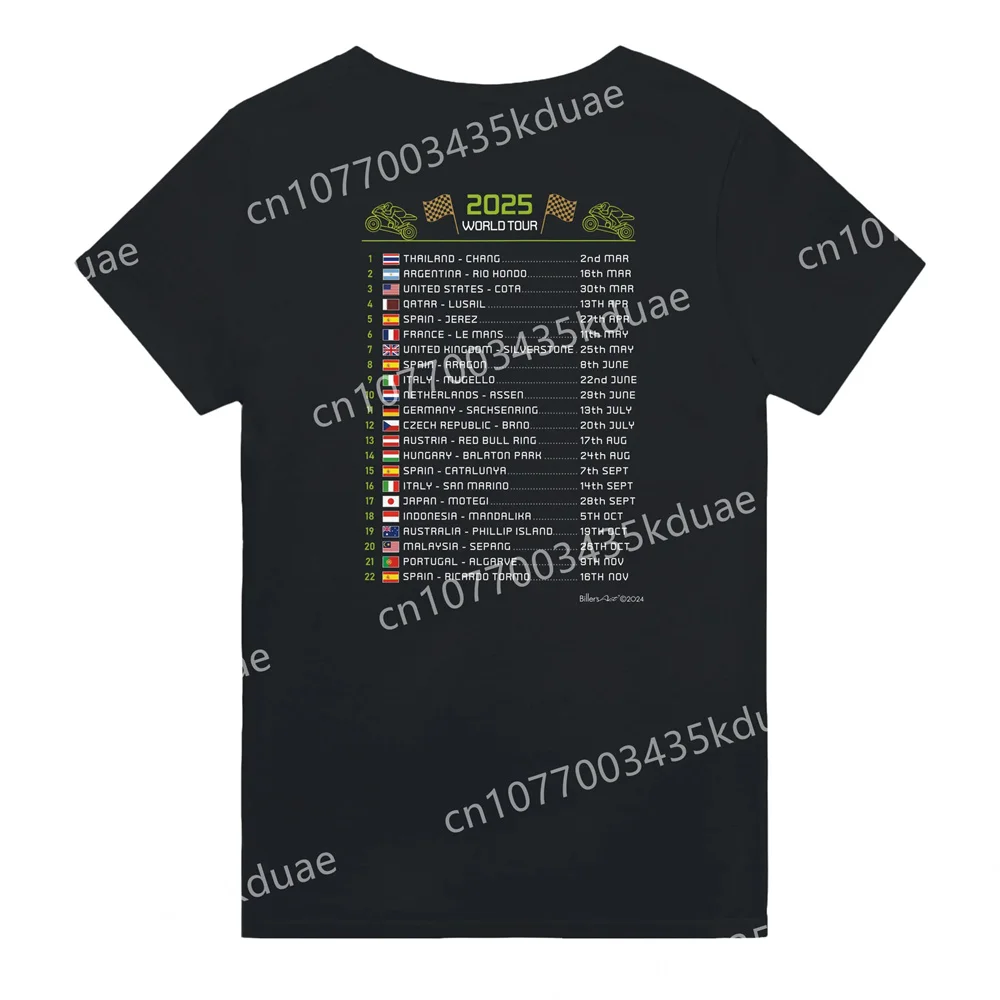 Alex Marquez 2025 MotoGP Race Calendar 73 T-Shirt for MenShort Sleeve Tee Unisex Streetwear Men's T-Shirts Casual Tops Clothing