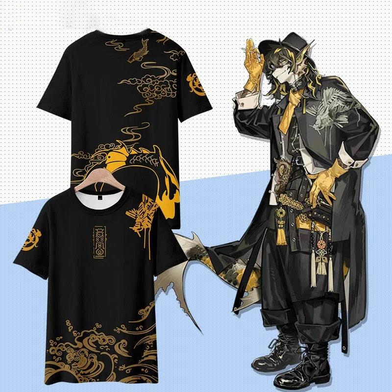 T-shirt imprimé 3D Arknights Lee pour hommes et femmes, t-shirts graphiques, col rond, manches courtes, costume de cosplay, mode estivale, chaud, jeu