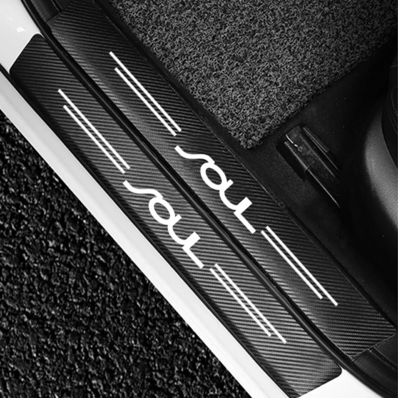 

Carbon Fiber Threshold Strips Car Door Sill Protector Sticker for KIA Soul Badge Trunk Door Bumper Guard Trim Anti Scratch Tape