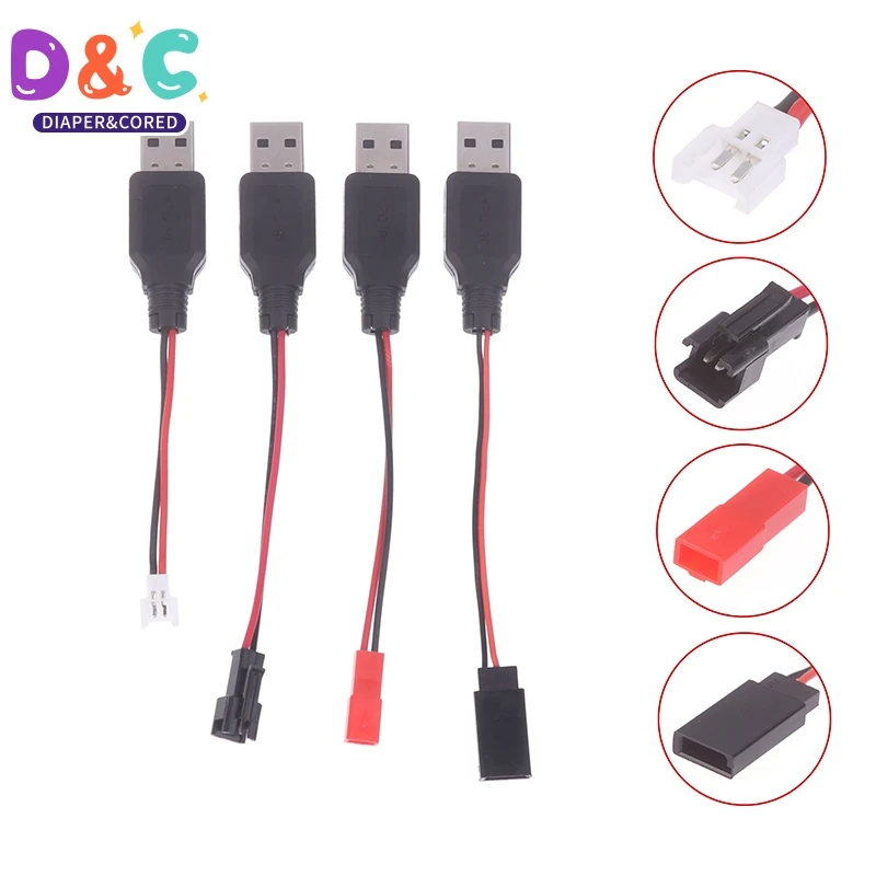 RC USB Charging 3.7V Lithium Battery Charger Cable USB To JST /SM / Futaba Plug Cable For 3Rc Drone Quadcopter