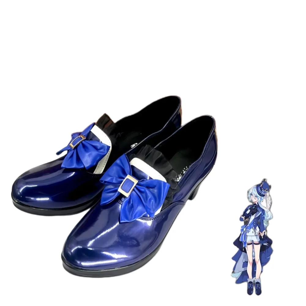 Game GenshinImpact Focalors Cosplay Prop Schoenen Furina Retro Delicate Blauwe Boog Fontaine Water God Nieuwe Kostuum Schoen