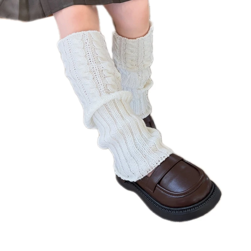 Kids Leg Warmers for Winter Spring Lolitas Girls Knee High Socks Long Warm Leg Covers Knit Breathable Stockings