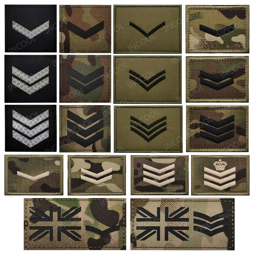 Infrared Reflective IR Rank Patch Uniform Ranks Embroidered Patches Appliques Shoulder Decorative Armband MED Badge For Clothing