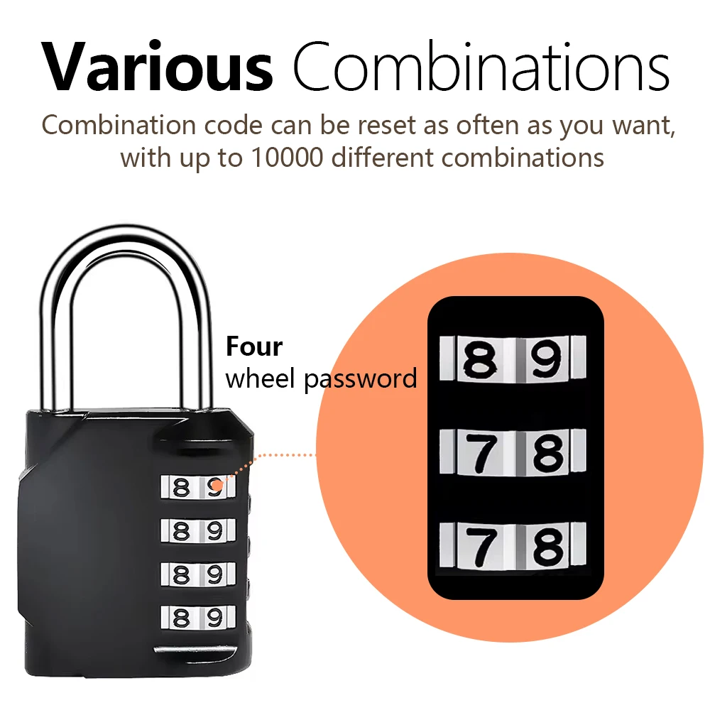 Customs Padlock Password Locks 4 Digit Waterproof Outdoor Lock For Door Suitcase Bag Package Cabinet Locker Window