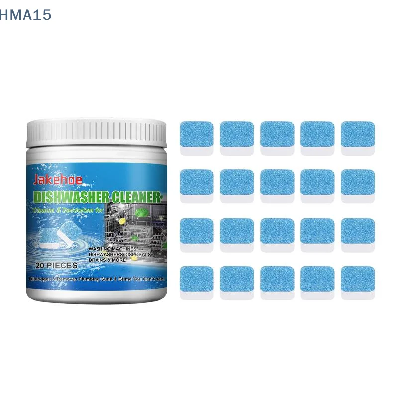[H]Jakehoe 20pcs Dishwasher Cleaning Effervescent Tablets to Remove Oil and Scale Household Kitchen Dishwasher Cleaning Odor
