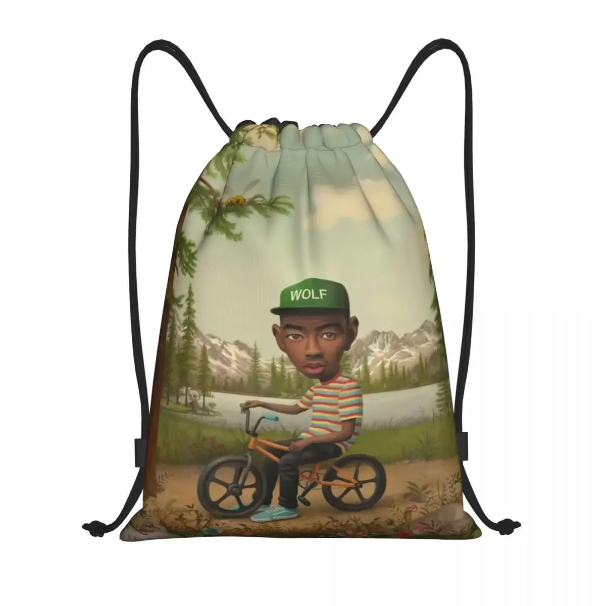 Rapper Tylers The Creator Drawstring Backpack Sports Gym Bag for Women Men Shopping Sackpack
