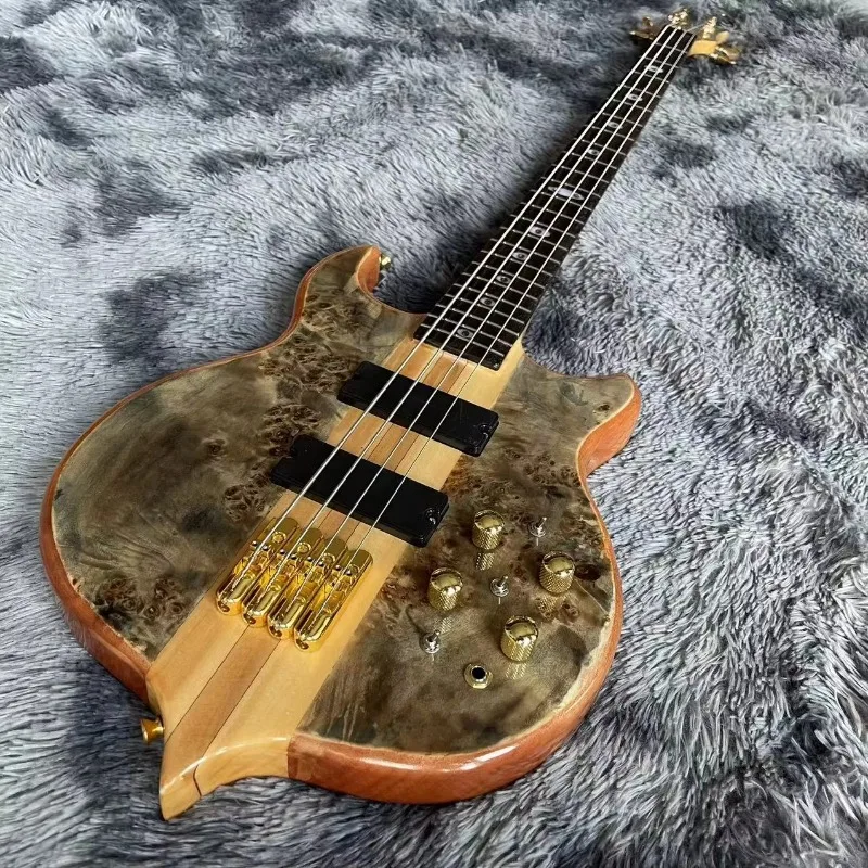 Custom 4 Strings Neck  Electric Guitar Bass 9V  Style Guitar Bass