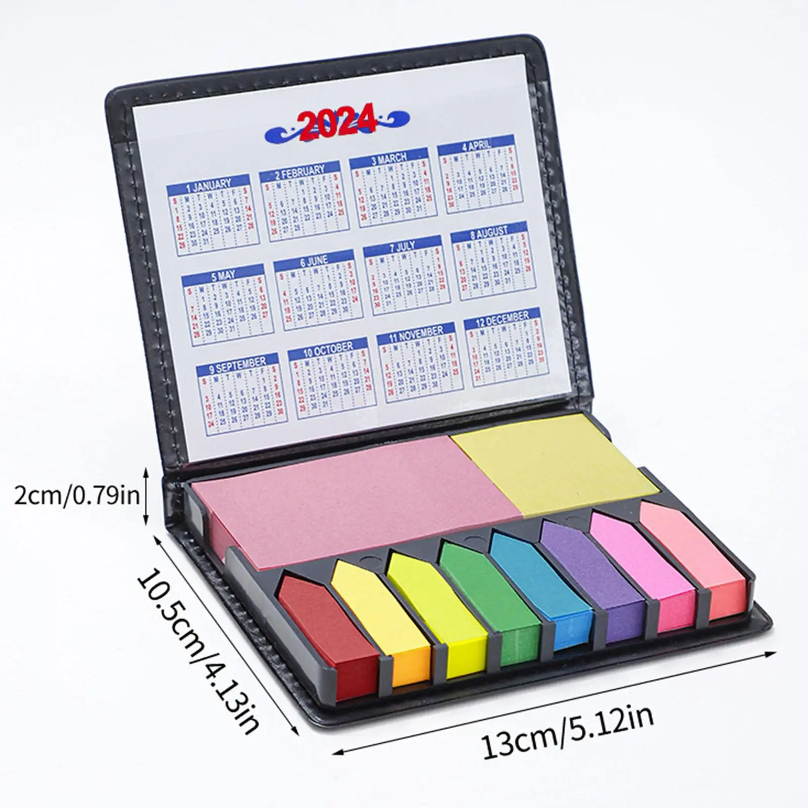 Boxed Self-Stick Notes Multicolor Sticky Notes Writable Tabs Flags with PU Leather Packaging Box Color Memo Pads