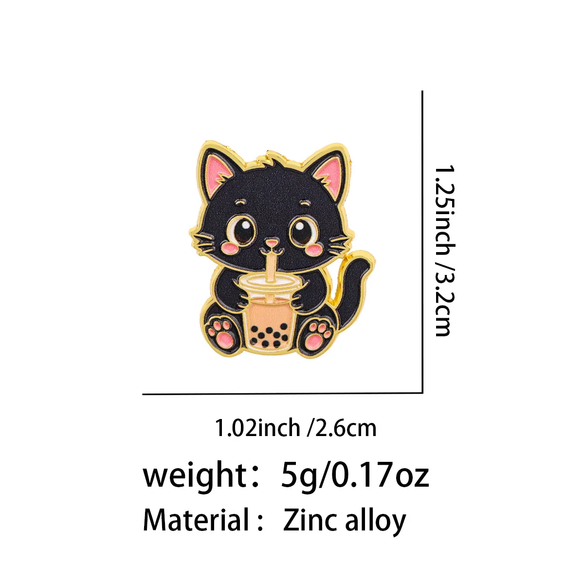 Cross border clothing backpack accessories alloy chest badge, animal milk tea series brooch badge pin accessories - view 2