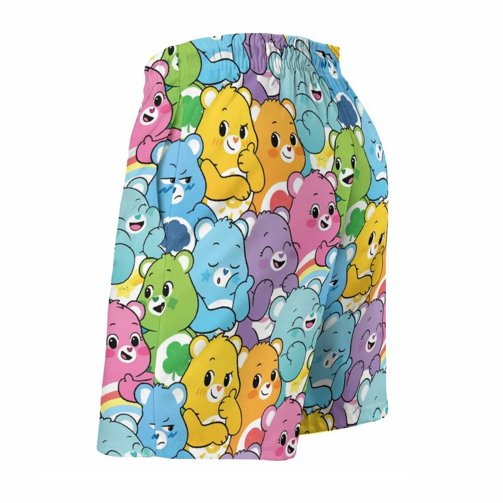 Pantalones de verano con estampado de dopamina para hombre y mujer, ropa informal holgada con ilustración de oso bonito de dibujos animados, con cordón, para playa