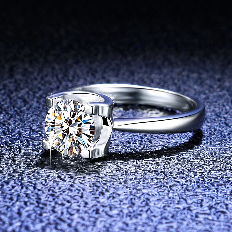 BagueRingen 1ct D Color Moissanite Earrings Ring Necklace 100% 925 Sterling Silver Jewelry Sets Wedding Party Anniversary Gifts
