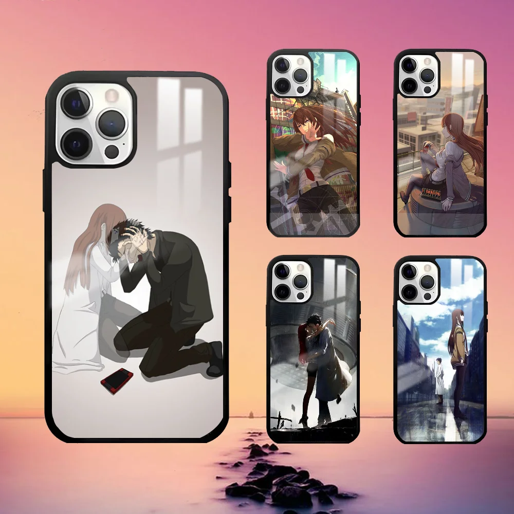 Anime S-Steins Gate Phone Case For iPhone 16 15 14 13 12 11 Pro Max Plus Mini Fashion High Quality mirror phone case