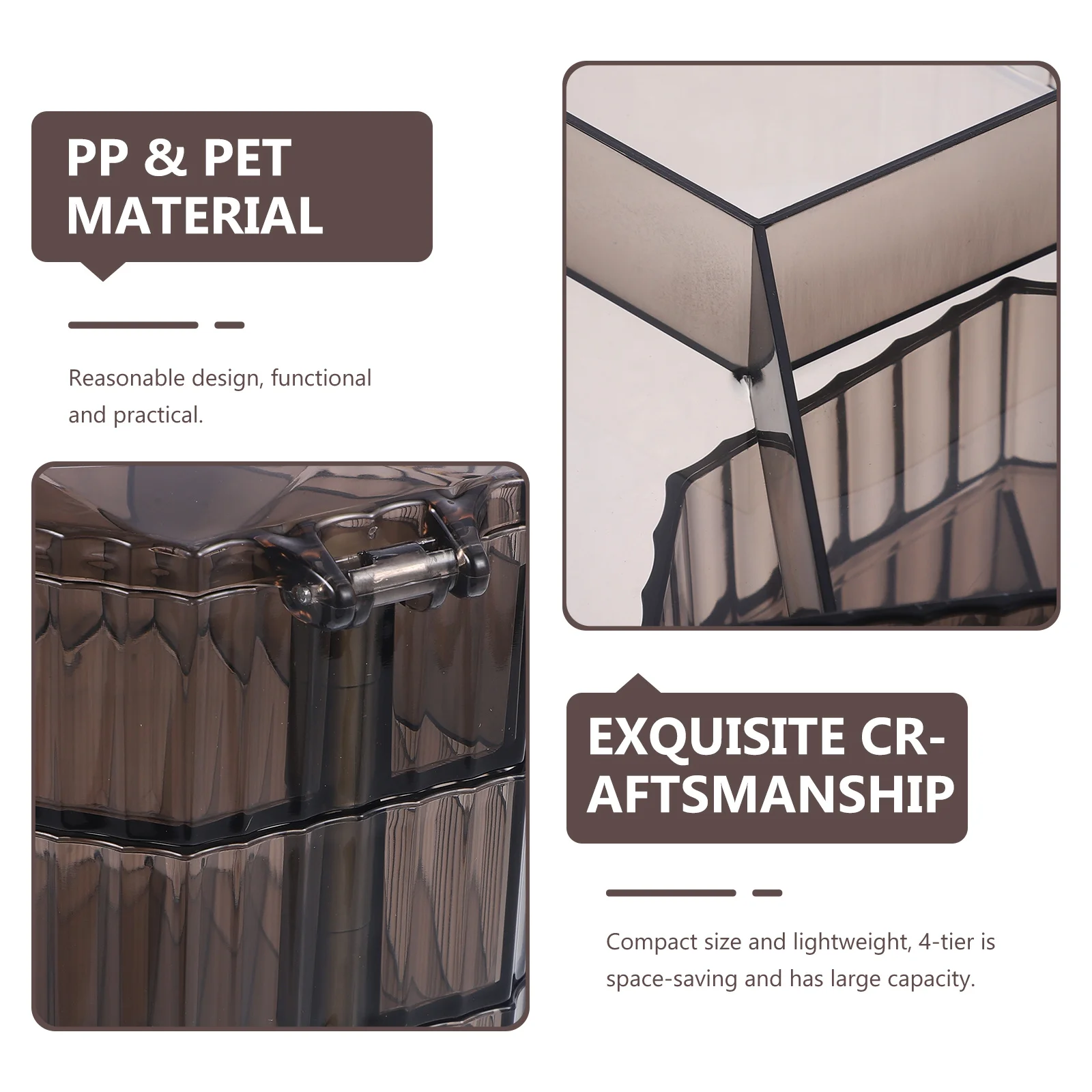 

4-Layer Jewelry Case Large Capacity Space-Saving Dresser Organizer Box for Jewelry Collection Desktop Storage Container