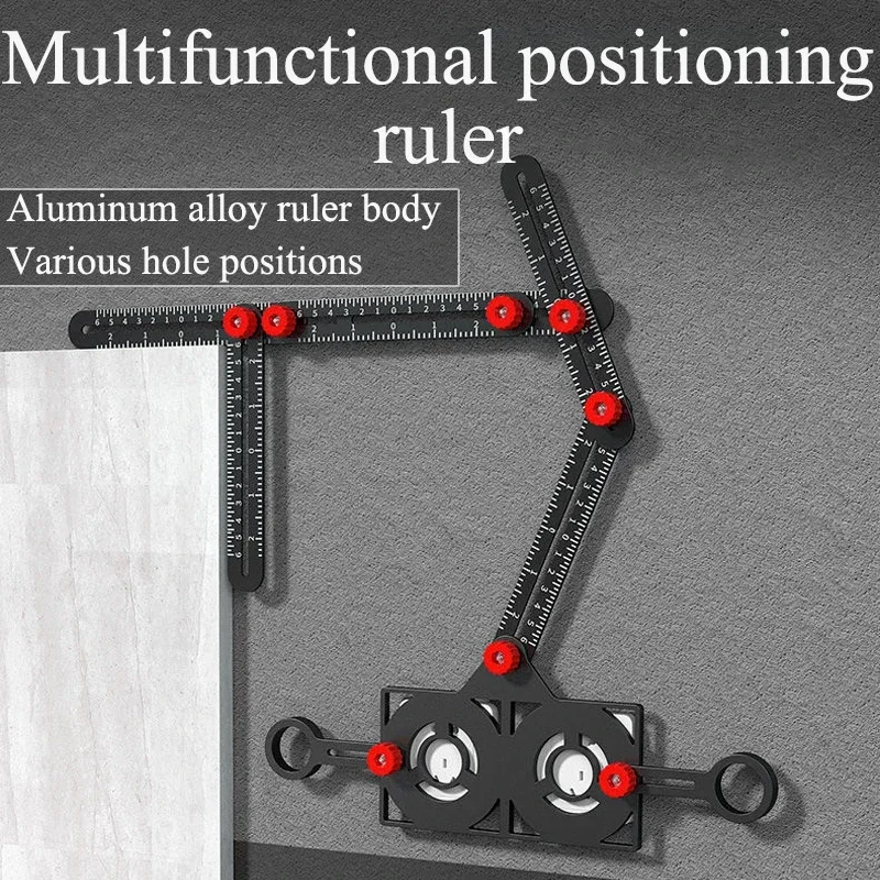 Multi Angle Measuring Ruler 6-side 12-side Alloy Angle Finder Template Tool Ruler Brick Tile Wood Corner Positioning Tools