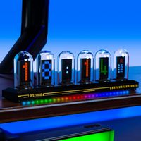 RGB Nixie Tube Clock LED Glows IPS Color Screen DIY Analog Digital Tube Night lights Gaming Desktop Home Decoration Gift Idea