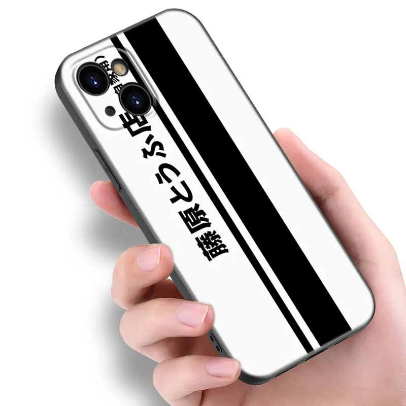 Initial D AE86 Phone Case For Apple iPhone 12 13 Mini 11 14 15 Pro Max 7 8 Plus X XR XS SE 2020 2022 Black Silicone Case