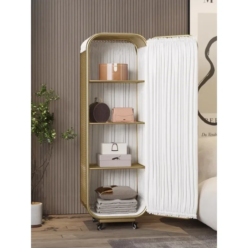 Wrought iron creative wardrobe hanging storage living room corner beauty salon bedroom small children's room environmental prote