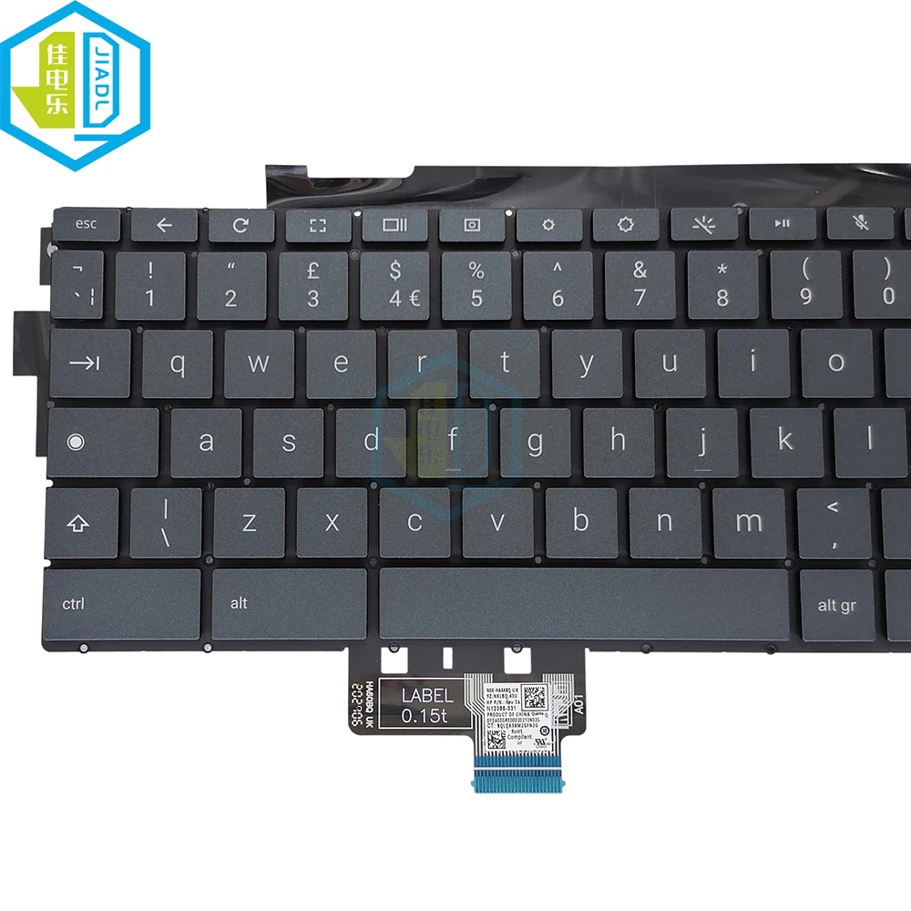 Imagem -02 - Teclado Retroiluminado Original do Reino Unido gb Eua Inglês para hp Elite Libélula Cromo Livro Empresa Laptop Teclados Retroiluminados Nsk-ha64bq