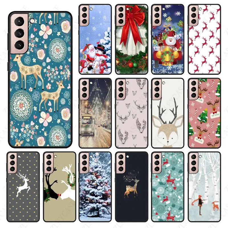 Merry Christmas happy new year deer light For samsung galaxy S24 ULTRA S23PLUS S21 S20fe S20ULTRA S21Fe S22PLUS S23ULTRA cases