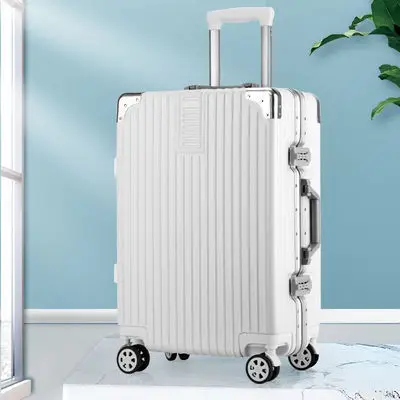 (34) New style suitcase aluminum frame 20 inch retro trolley case universal wheel suitcase