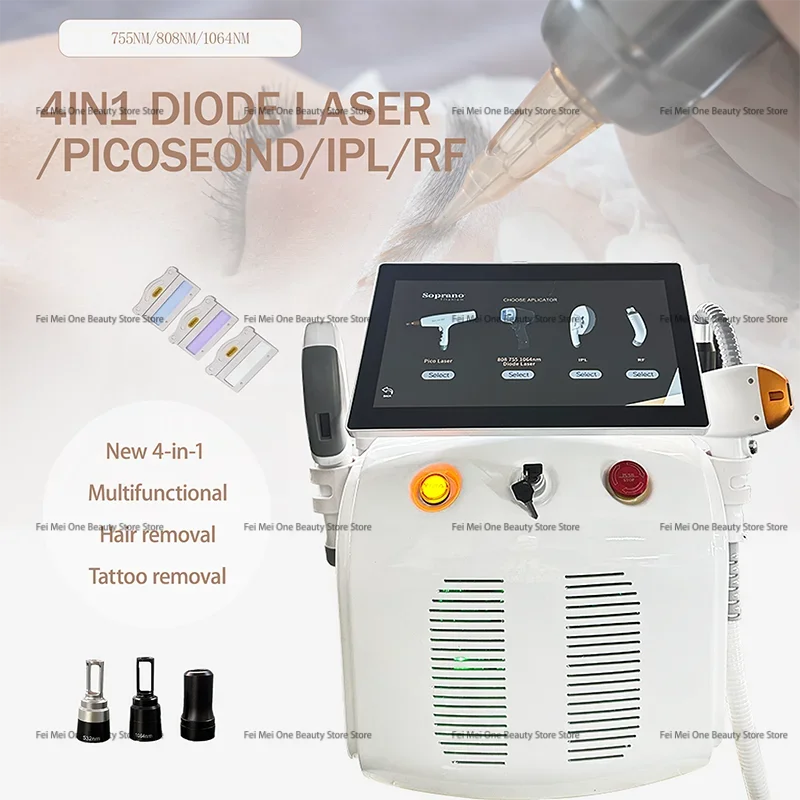 2025 yag lase tattoo removal picosecond 2 in 1 4 wavelength 808nm 1064nm 755nm diode lase permanent hair removal device