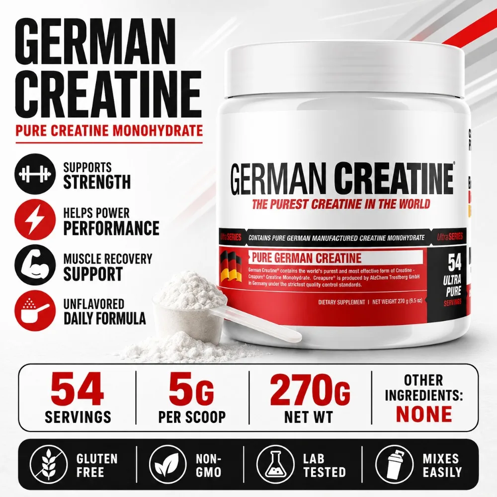 

Micronized Creatine Monohydrate Powder, for Strength & Performance, Unflavored, Fitness Workout Supplement for Adults, 300g