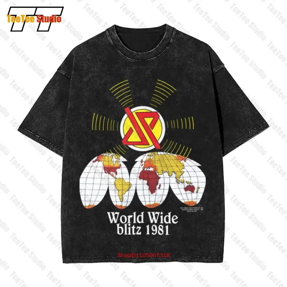 Judas Priest Point Of Entry World Wide Blitz 1981 Vintage Gym T-Shirts T-Shirt GF43