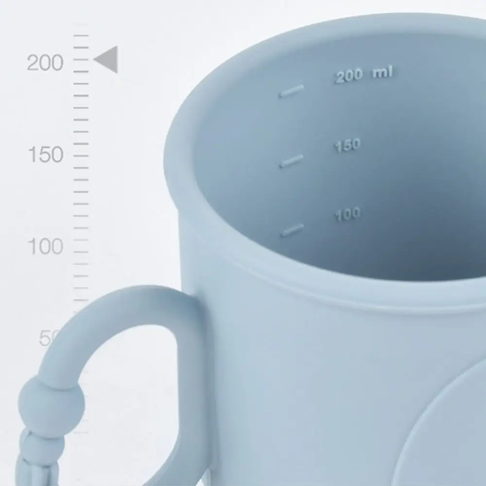 Silicone Baby Training Cup Portable Double Handle Toddler Sippy Cups Penguin Print 200ml Toddlers Straw Water Bottle Liquid Feed