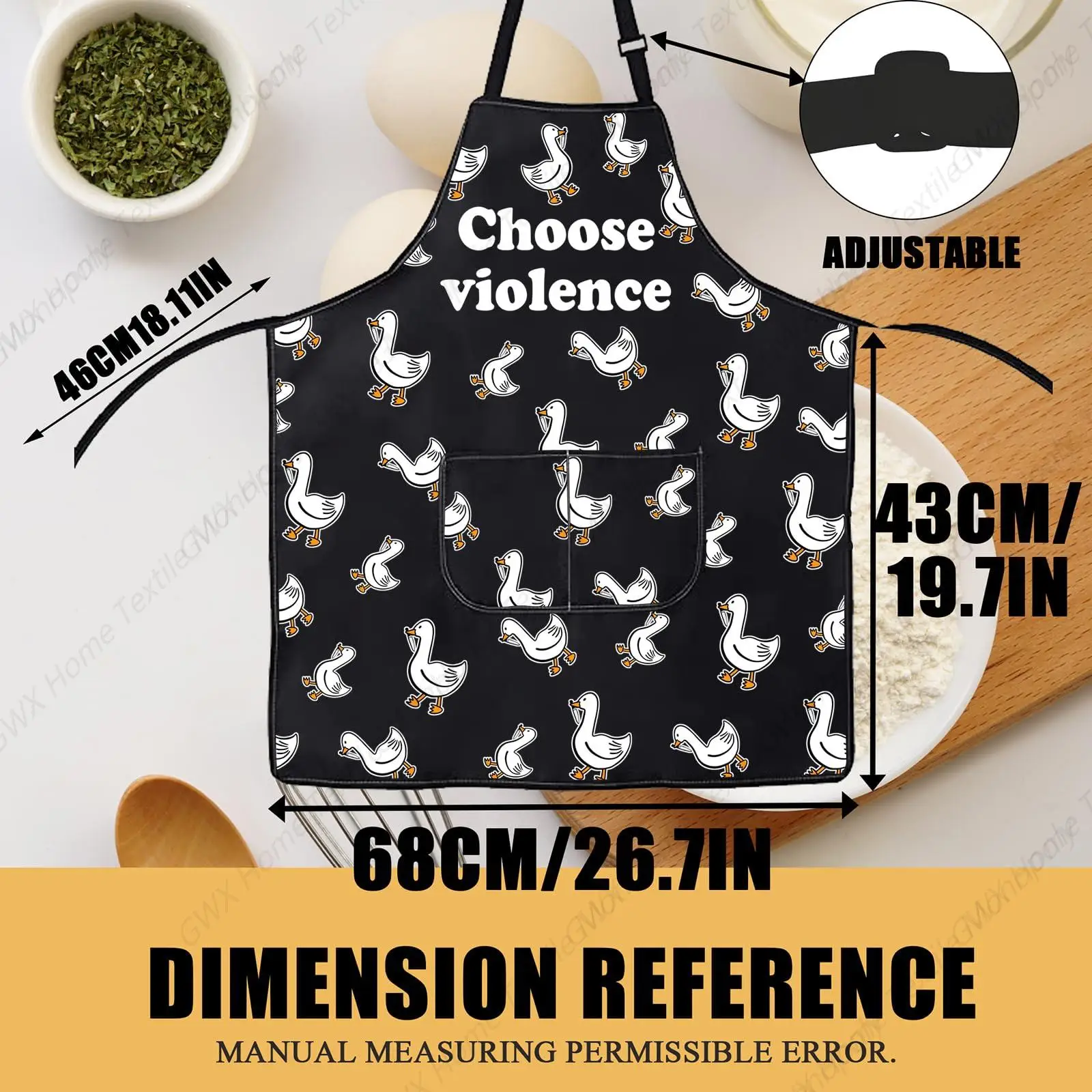 Goose Lover Gift Goose with Knife Choose Violence Kitchen Apron Goose Game Merch Silly Goose Gifts Funny Animal Aprons