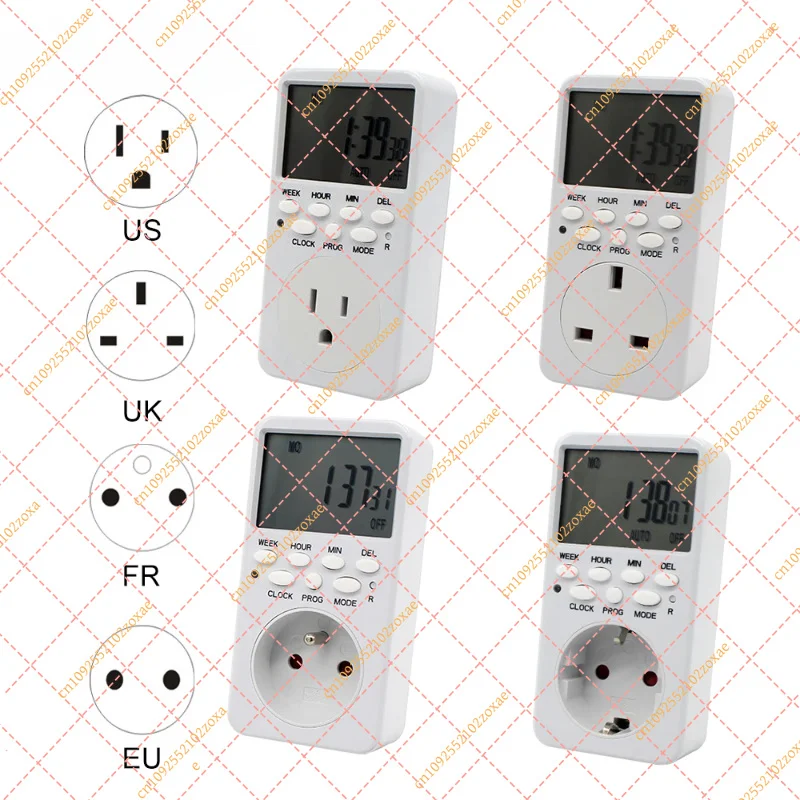 for ManHua 24H Cycle Digital Timer Switch Multi Plug Intelligent Timing Socket Home Use