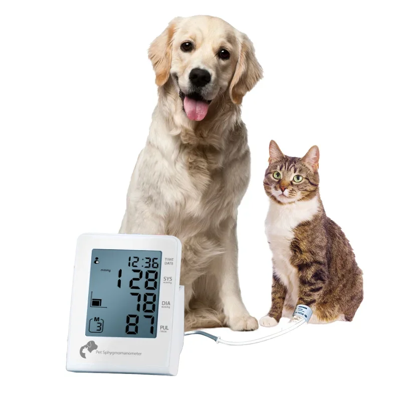 AVICHE P10 Veterinary Electronic Sphygmomanometer Blood Pressure Monitor for Cats and Dogs Reusable with 6 Cuffs for Pets