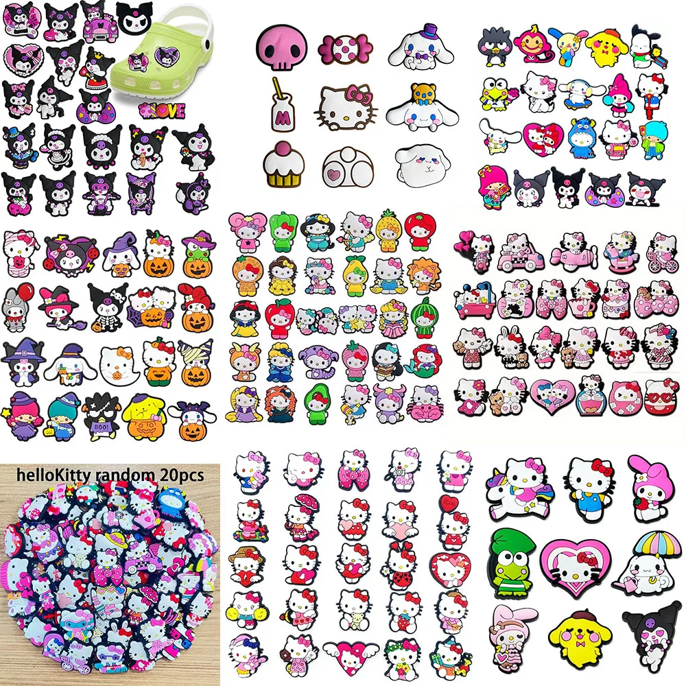 Mesuca Hello KT Pink Girl Shoe Charms For Sandals,Shoe Decoration Accessories Shoe Pins Great Gift For Men Wom