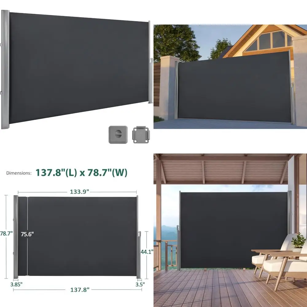 

Выдвижной алюминиевый тент для патио, водонепроницаемый солнцезащитный экран, полностью собранный для использования в саду и на балконе