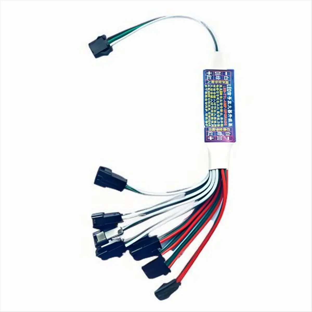 Compatible LED Signal Amplifier Repeater Controller TTL Amplifier 1 to 8 Support Addressable LED Strip Lights for WS2812B WS2811