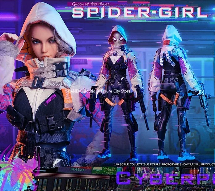 

[In Stock] Model Elephant TOYS ELE9002 1/6 Cyber Spider Woman Gwen Movable Eyes + Light Eye Head Sculpture Movable Doll