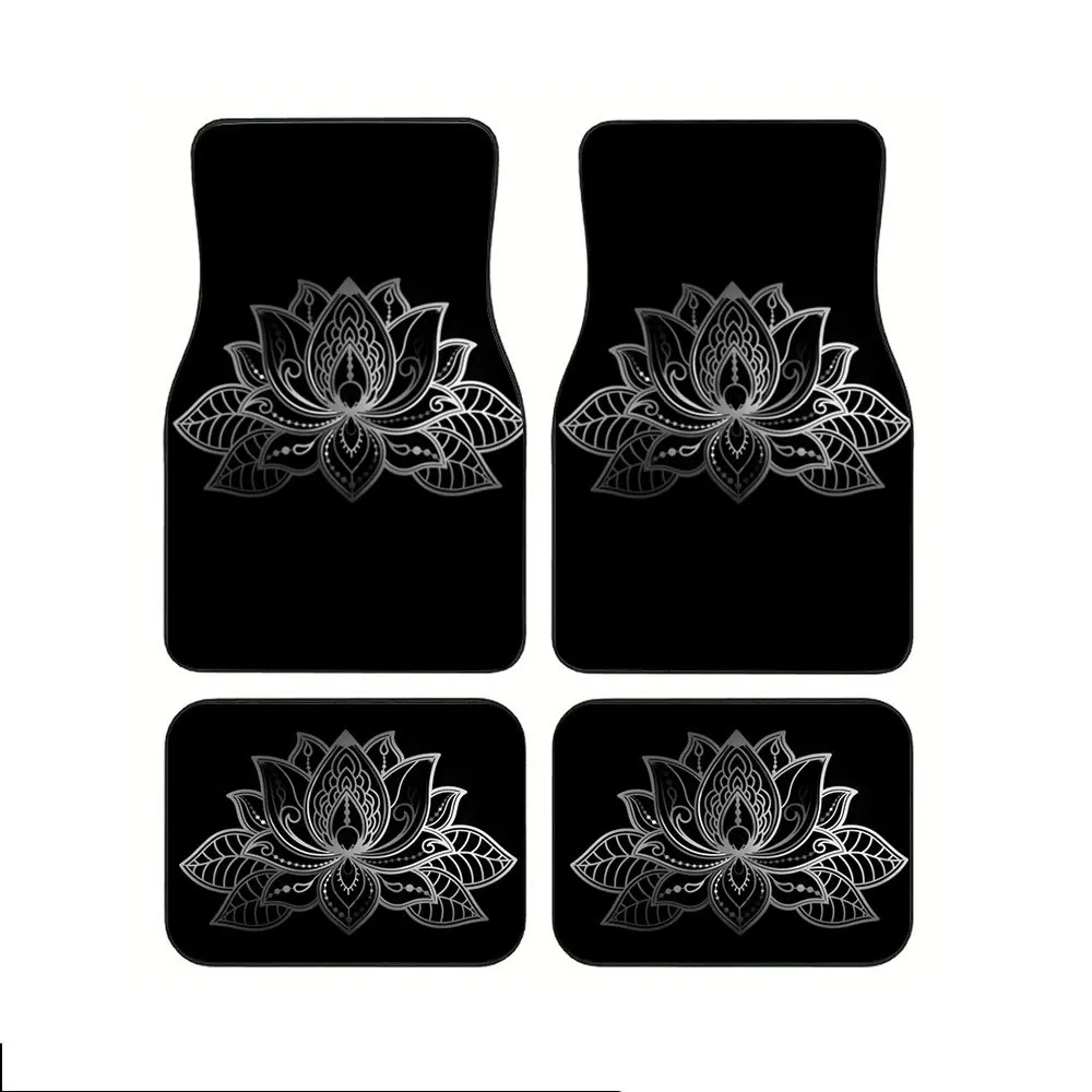 4pcs All-Weather Fit Car Floor Mats Set With Non-Slip PVC Top & Heavy-Duty Textured Design - Full Coverage For Driver/Passenger/