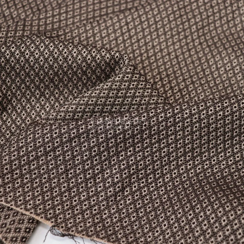 Brown Stretchy Vintage Elegant Style Jacquard Suit Fabric for Spring Autumn Qipao Hanfu Unisex DIY Sewing Accessories
