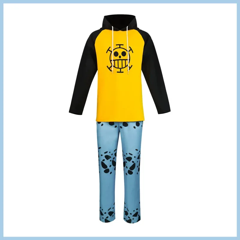 

Аниме Trafalgar D. Water Law Косплей Костюм Сращивание Рукава Желтый Свитер с Капюшоном Шляпа Взрослый Мужской Карнавальный Костюм на Хэллоуин 5ftu^