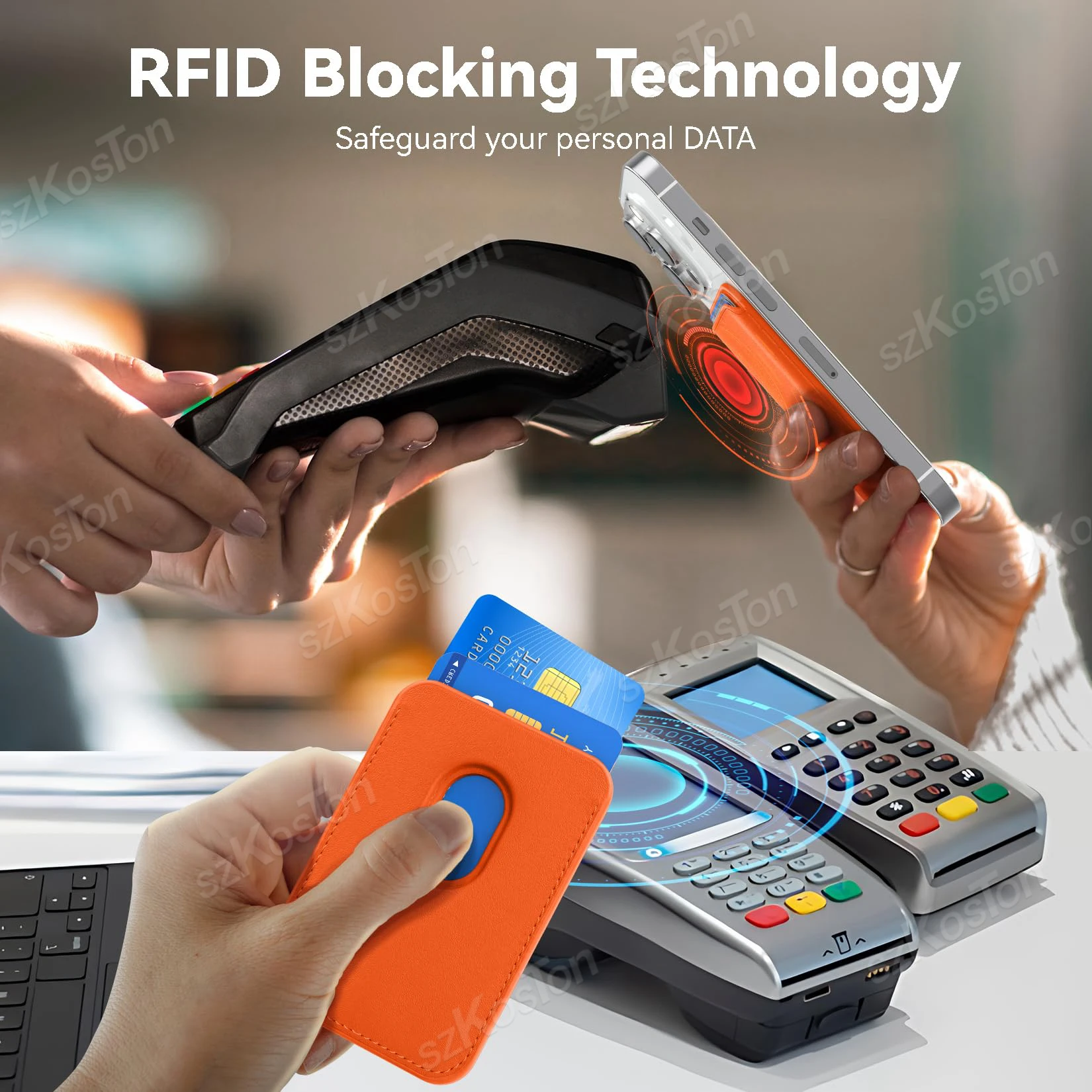 Mag-safe Cell Phone Card Holder for iPhone 16 Series Stronger Magnetic RFID Leather Phone Wallet Case for iPhone 15 14/13/12 image 3
