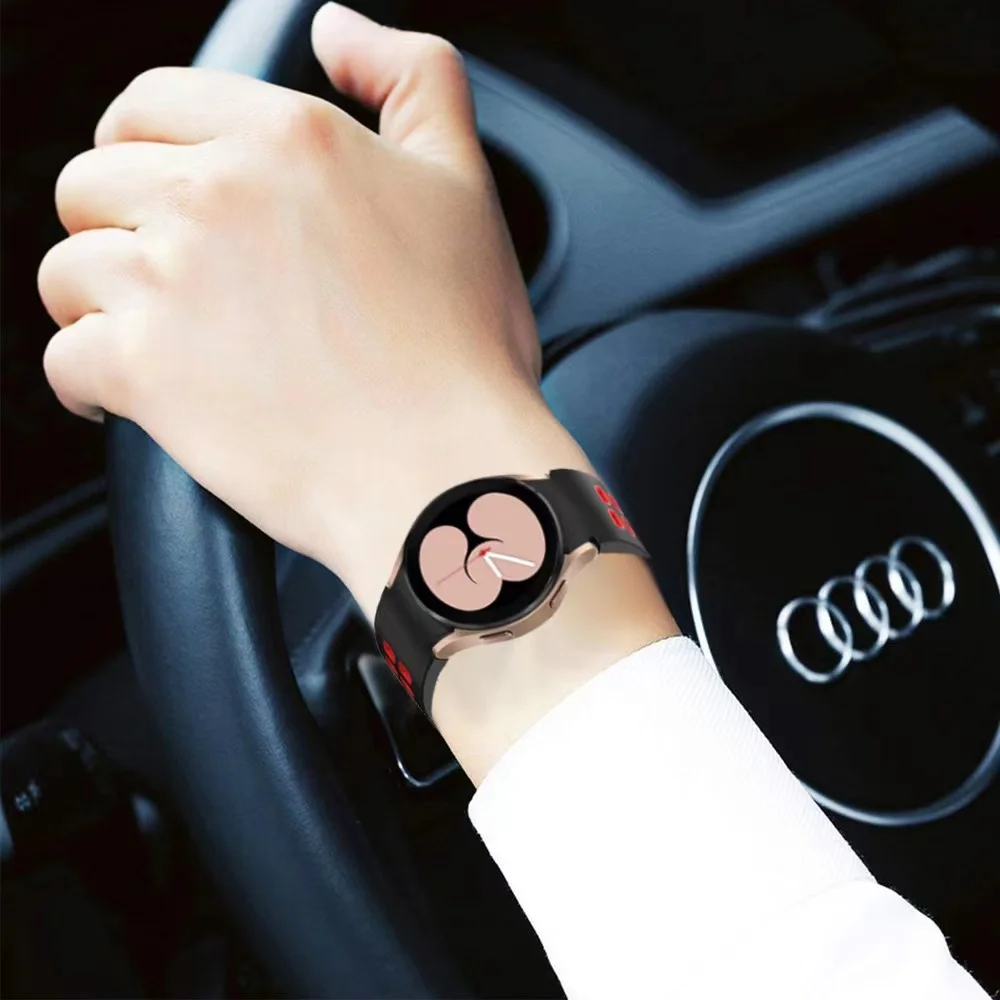 No Gap Silicone Strap For Samsung Galaxy Watch FE/7/6/5/4 44mm 40mm 45mm Two-Colors Wristband Watch 6 4 Classic 47mm 43mm Band